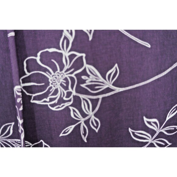 Calvin Klein Sz XL Burgundy Ruffled Floral Long Sleeve Surplice Neckline Blouse - Picture 3 of 11